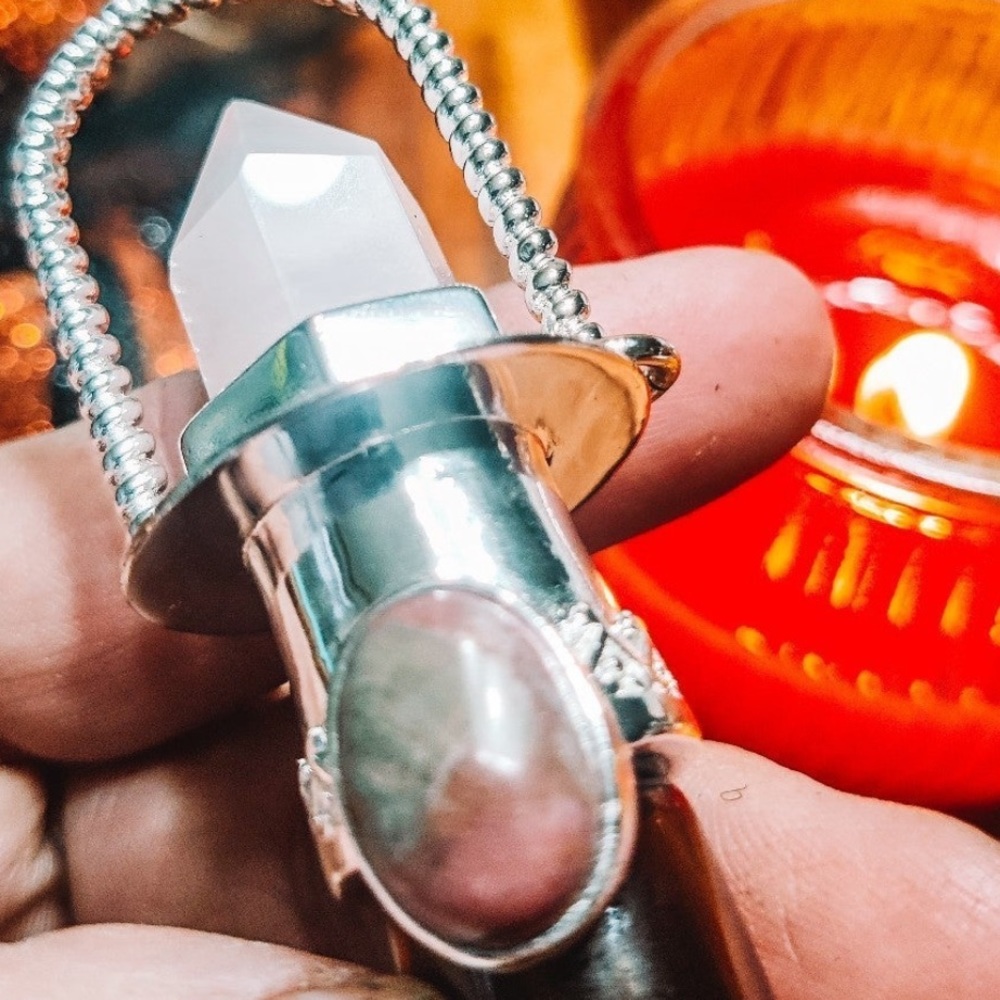 Rose Quartz Rollerbottle Pendant